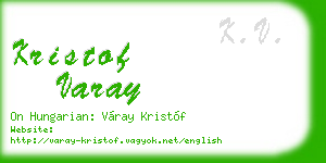 kristof varay business card