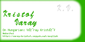 kristof varay business card